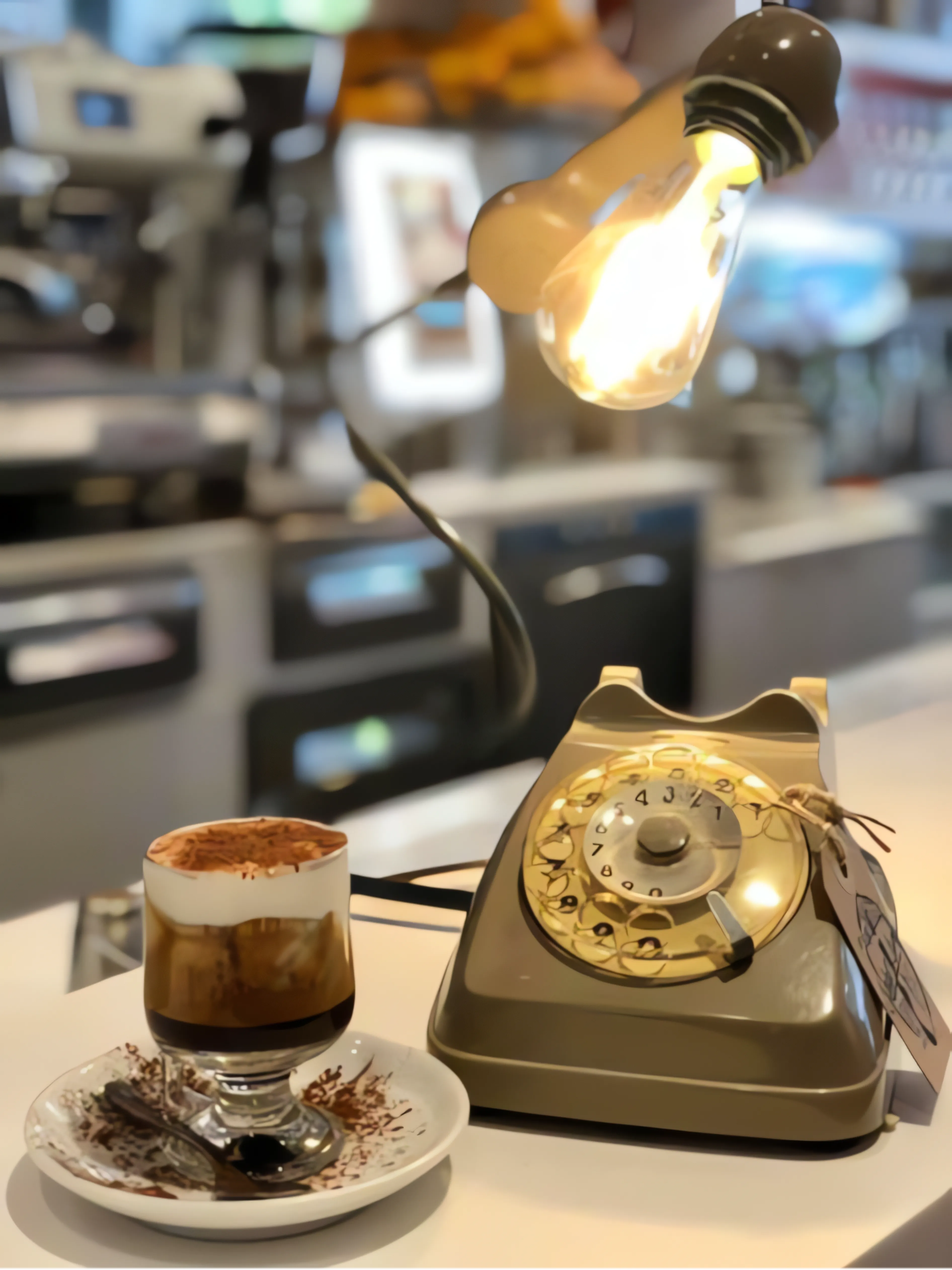 Caffè e pasticceria su bancone